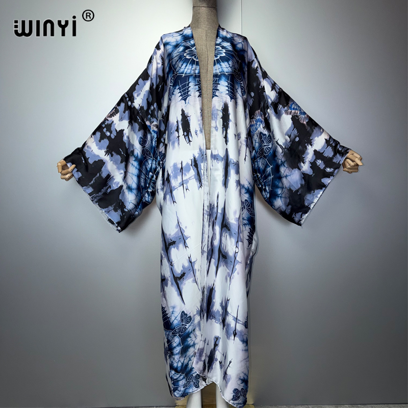 Boho Summer Beach Maxi Dress - WINYI 2026 Kimono Boho Maxi para
