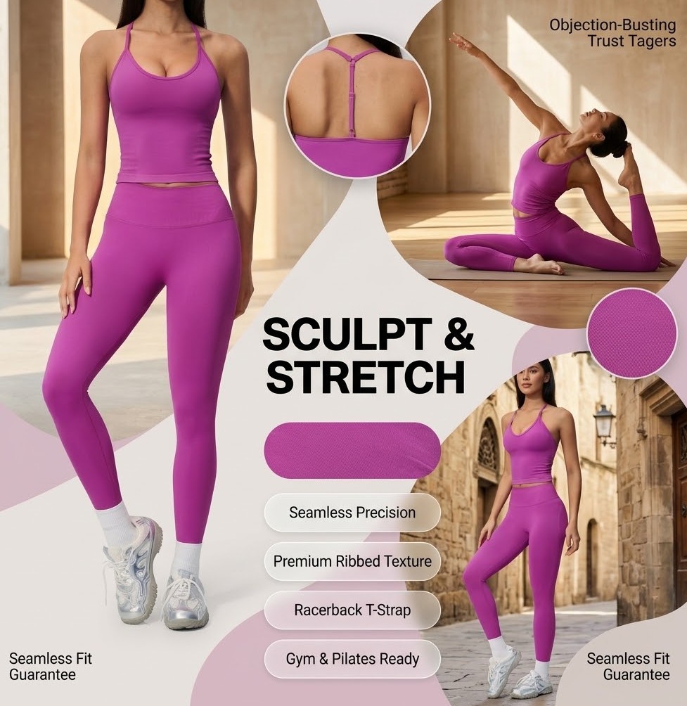 Seamless Ribbed Workout Tank Top - Top de Yoga Sem Costura de
