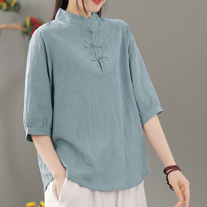 Blouses - Blusa de gola redonda, comprimento normal,