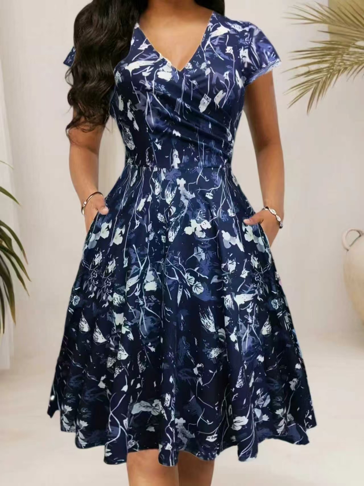 Vestido Longo Feminino Elegant - French Vintage Floral Midi Dress avaliação e preço