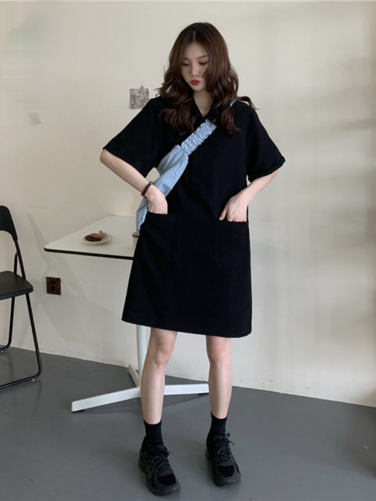 Vestido Feminino Plus Size Est - Korean Style A Line Shirt Dress avaliação e preço