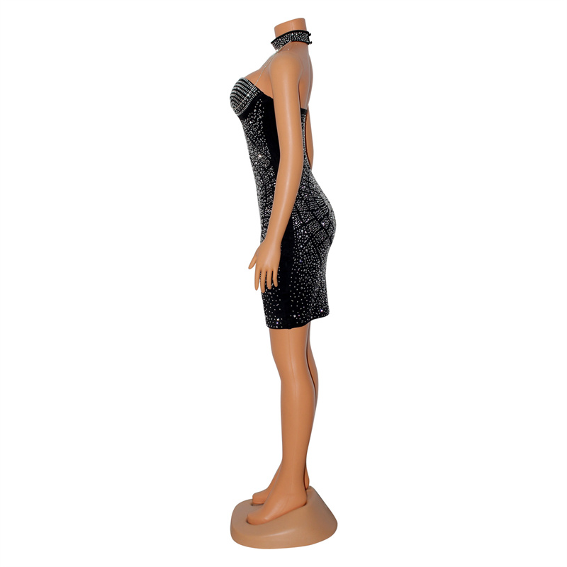 Doyerl brilhante strass diaman - Sparkly Rhinestone Club Party Dress avaliação e preço