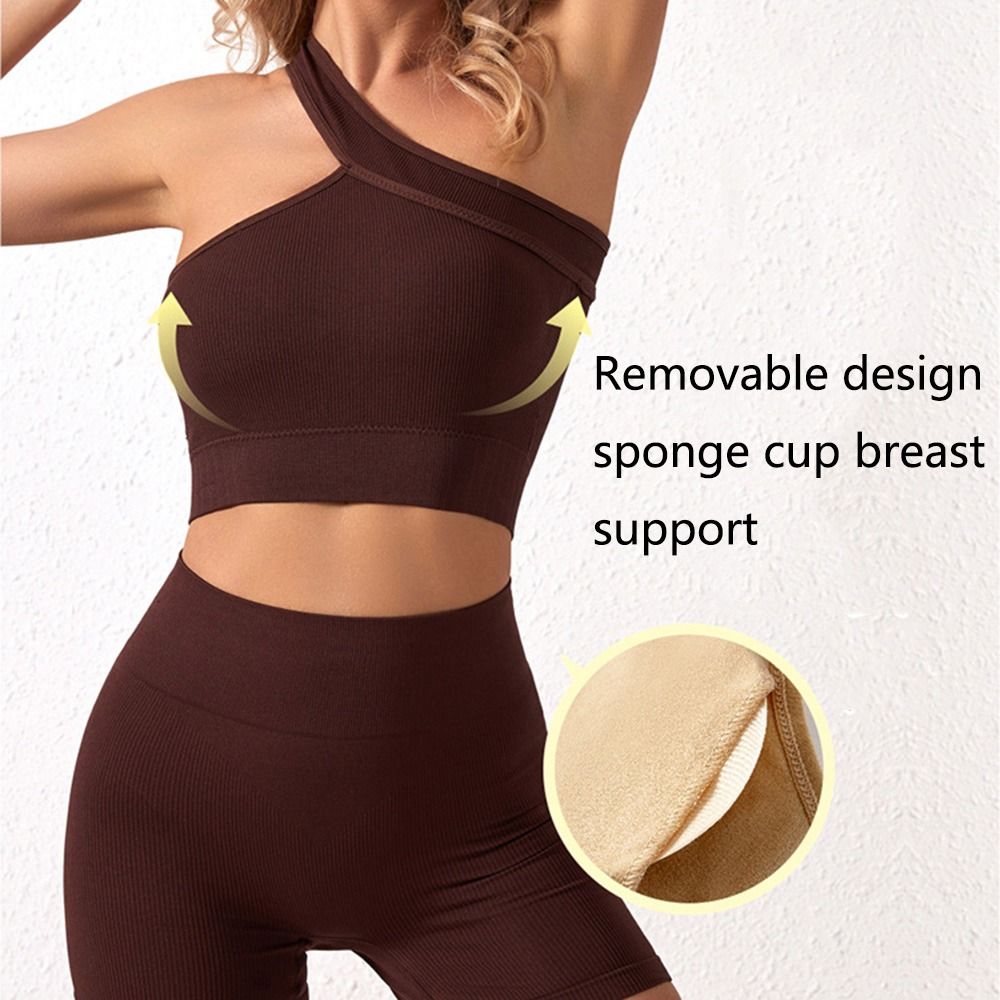 Conjunto de 2 peças de roupa e - Seamless Ribbed Workout Tank Top avaliação e preço
