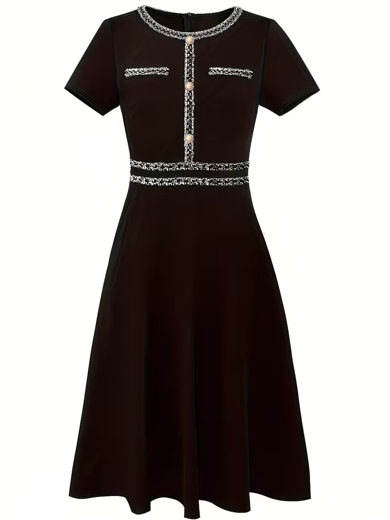 Vestido Feminino Elegante de V - French Vintage Floral Midi Dress avaliação e preço