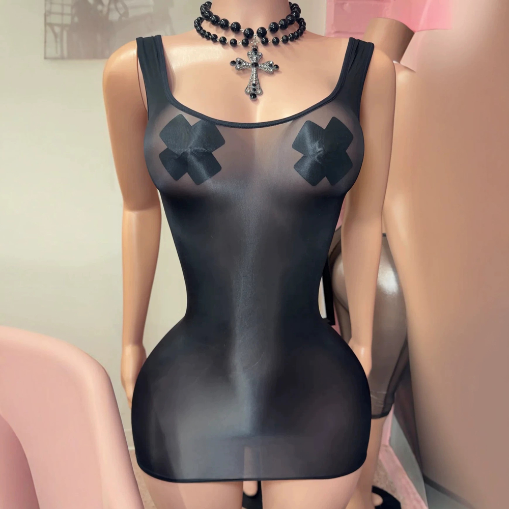 Vestido Mini Tank Sexy Brilhan - Sexy Mesh Sheer Bodycon Dress avaliação e preço