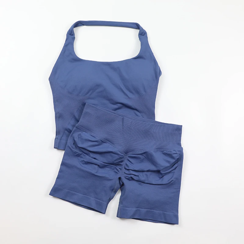 Conjunto de Yoga Sem Costura F - Seamless Ribbed Workout Tank Top avaliação e preço