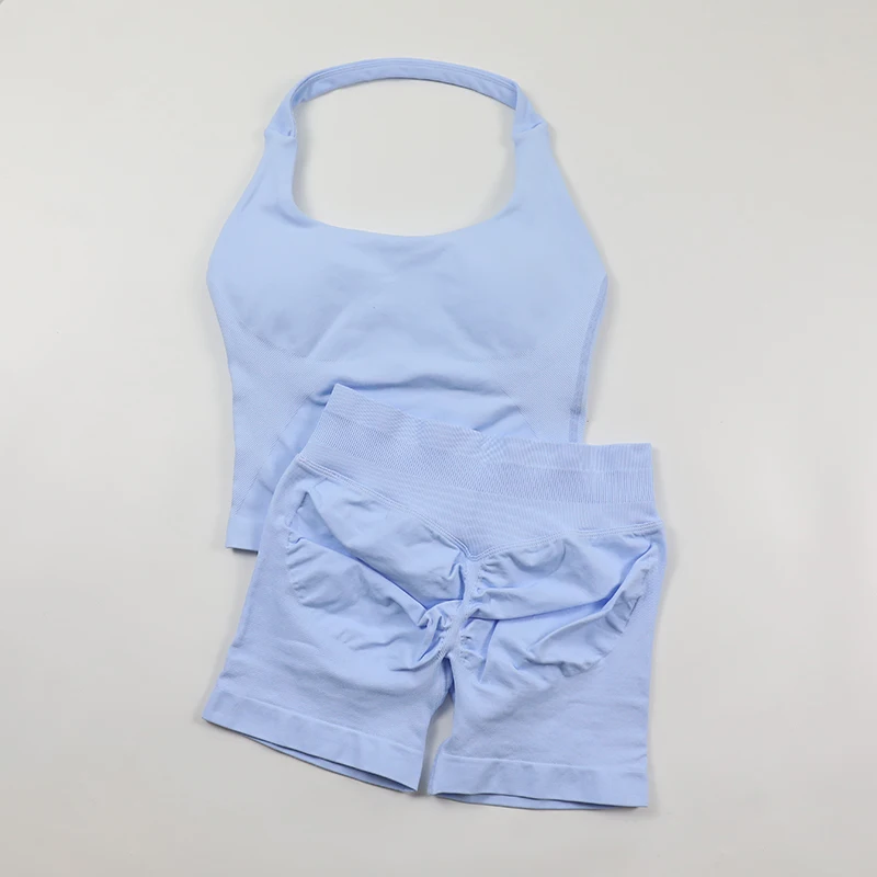 Conjunto de Yoga Sem Costura F - Seamless Ribbed Workout Tank Top avaliação e preço