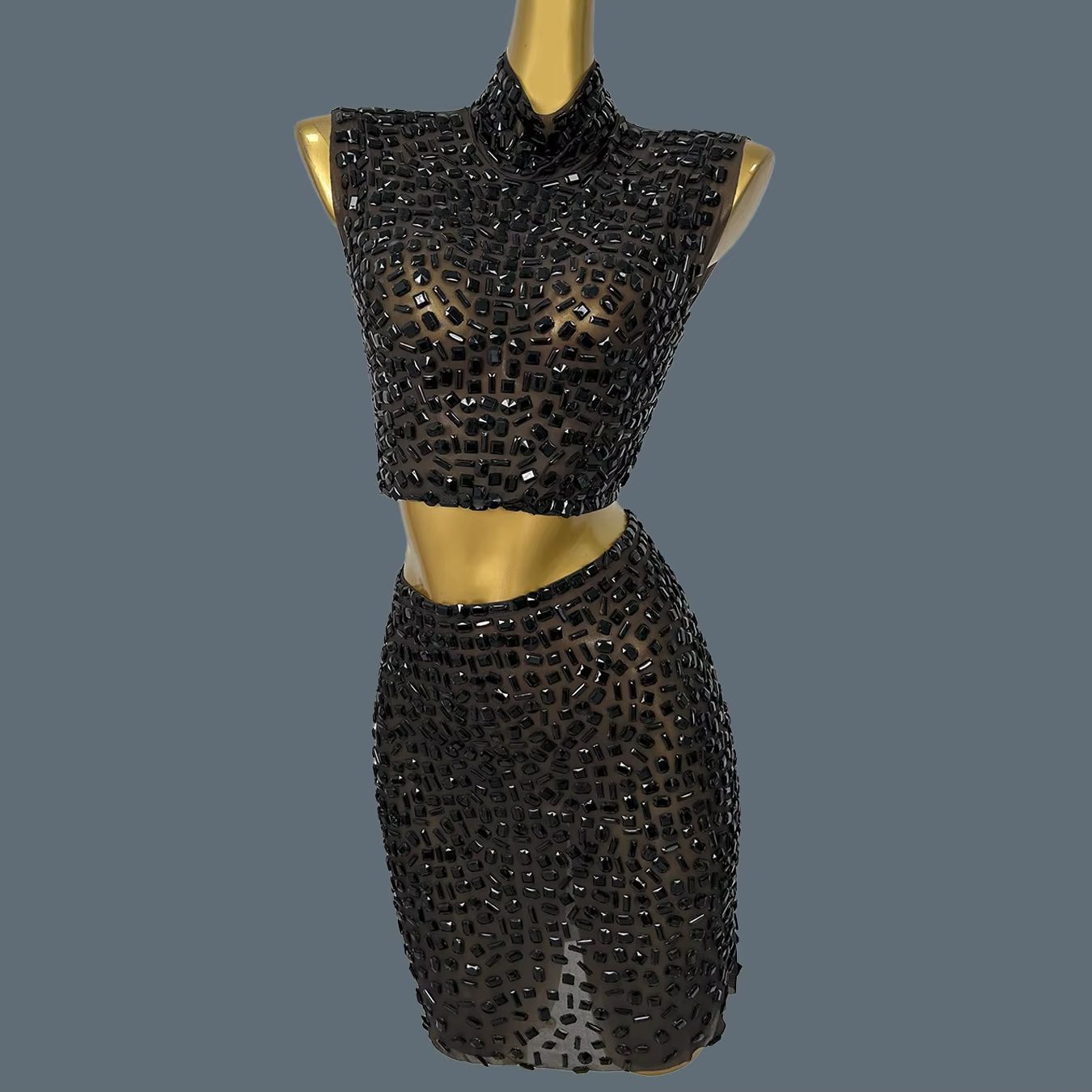 Verão brilhante preto strass v - Sparkly Rhinestone Club Party Dress avaliação e preço