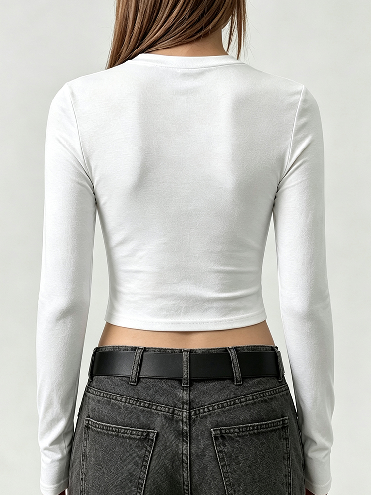 Camiseta Feminina de Manga Lon - Blouses avaliação e preço